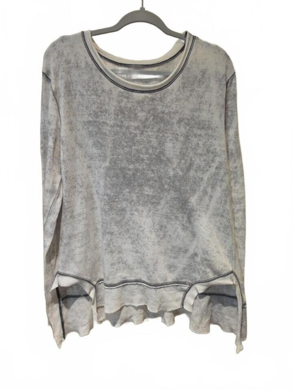 Ocean Drive Gray acid Washed Long Sleeve Pullover gauze like Sweatshirt. large